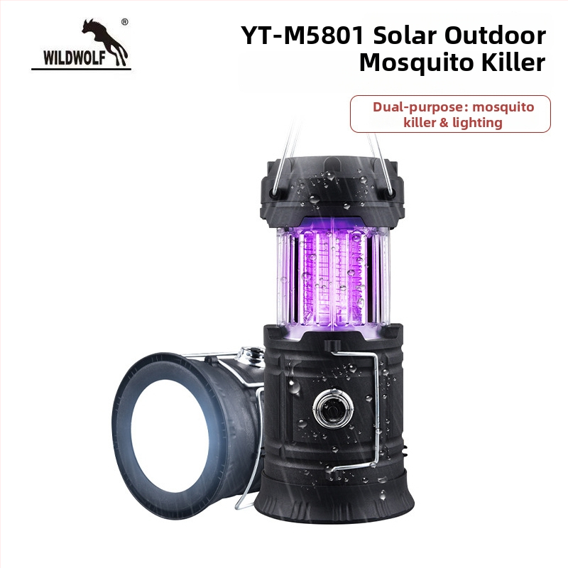 Wild Wolf Tri u jedno vanjska LED lampa protiv komaraca – prijenosna kamping LED lampa s proširivim dizajnom