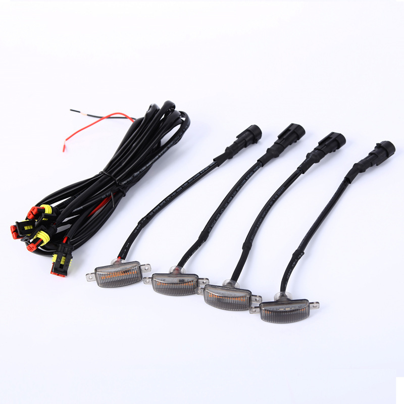 Dienos žibintai transporto priemonėms — PC medžiaga, 12–24V, universaliniai modeliai, pritaikomi