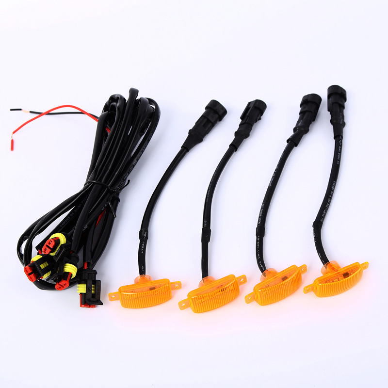 Dienos žibintai transporto priemonėms — PC medžiaga, 12–24V, universaliniai modeliai, pritaikomi