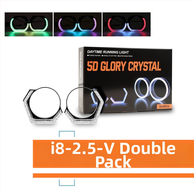 Automobilio Angel Eye dekoratyvinis gaubtas, 5D integruotas, akrilas, 8W, ≤36V, adsorcinis tvirtinimas, universalus suderinamumas