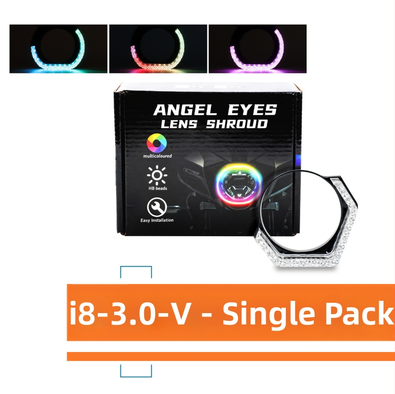 Automobilio Angel Eye dekoratyvinis gaubtas, 5D integruotas, akrilas, 8W, ≤36V, adsorcinis tvirtinimas, universalus suderinamumas