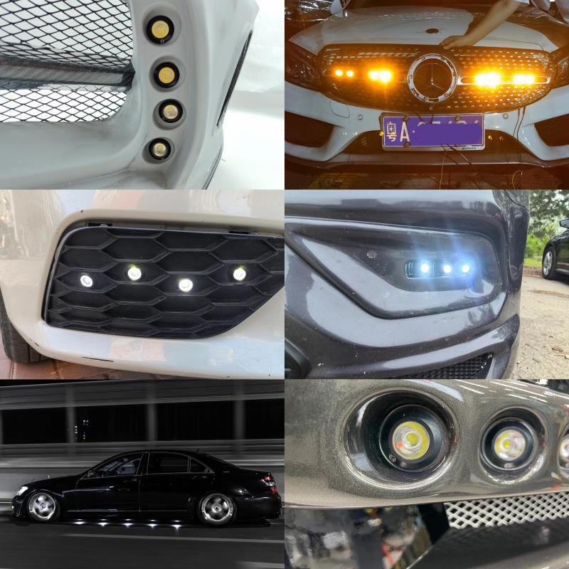 Automobilių LED dienos žibintai, IP68, aliuminio lydinio korpusas, 12V, 100–120 lm/LED