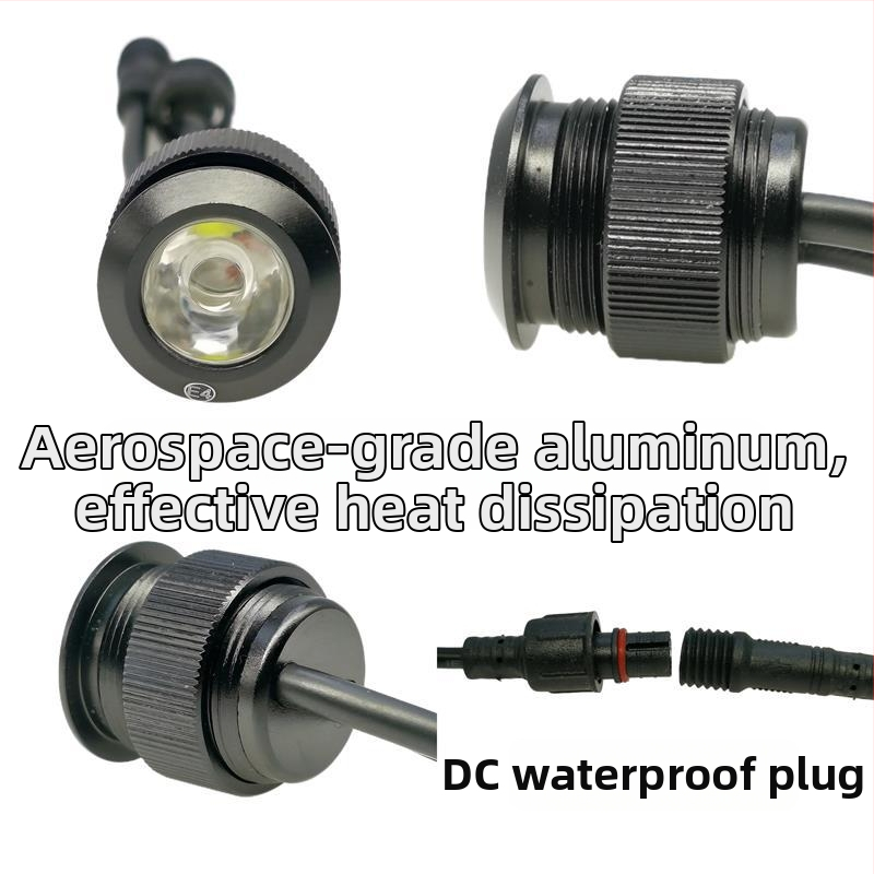 Automobilių LED dienos žibintai, IP68, aliuminio lydinio korpusas, 12V, 100–120 lm/LED