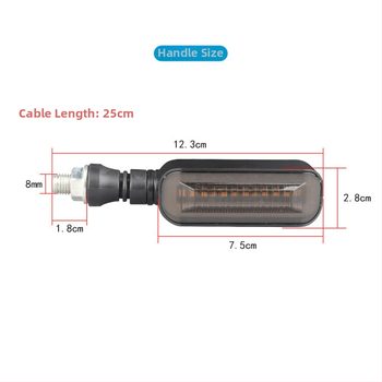 LED posūkio žibintas elektriniam motociklui su ilga rankena ir sekos indikatoriumi (ZXD-03, 2W, 12V, 4000, 10000h)