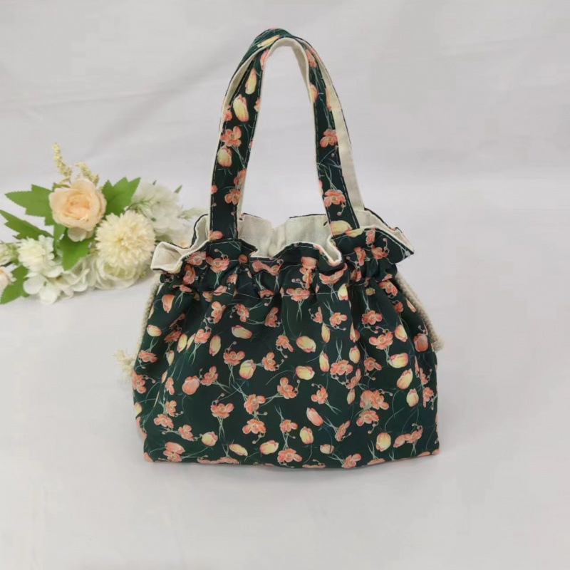 Unisex platnena torba s cvjetnim uzorkom, podstava od poliestera, čvrsta konstrukcija, tote stil