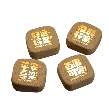 Laiminga katė akmeninė naktinė lempa su magnetiniu ornamentu, tekstas Ramybė ir Džiaugsmas, šilko gėlė, modelis 985