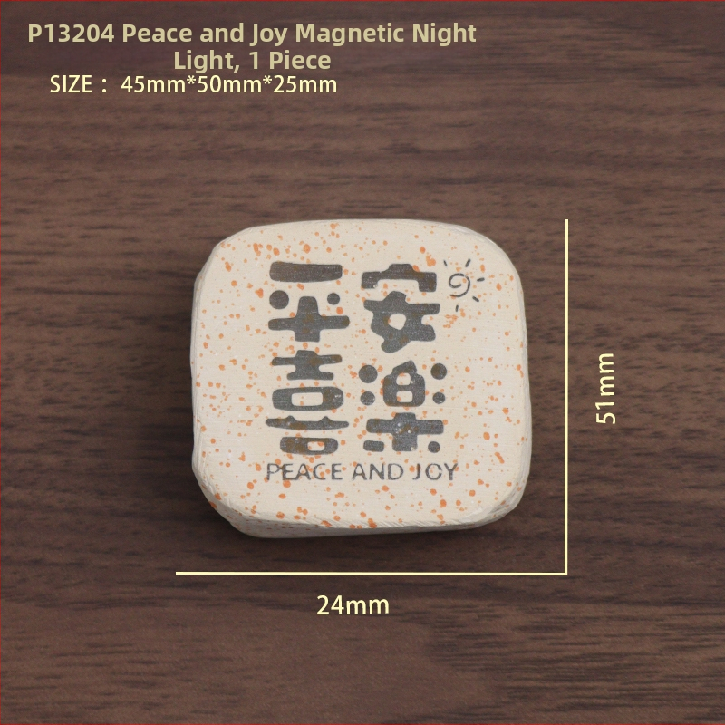 Laiminga katė akmeninė naktinė lempa su magnetiniu ornamentu, tekstas Ramybė ir Džiaugsmas, šilko gėlė, modelis 985