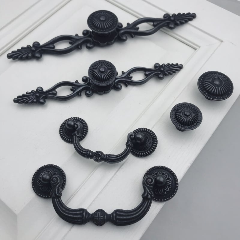 Λαβή ντουλάπας και συρταριού, σε αντίκα στυλ, κράμα ψευδαργύρου, ηλεκτροπλακίωση, μοντέλο 800 πλήρες σετ