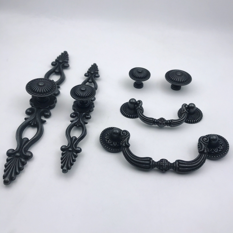 Λαβή ντουλάπας και συρταριού, σε αντίκα στυλ, κράμα ψευδαργύρου, ηλεκτροπλακίωση, μοντέλο 800 πλήρες σετ