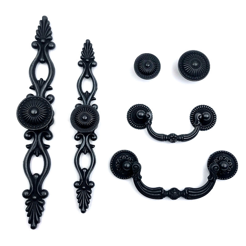 Λαβή ντουλάπας και συρταριού, σε αντίκα στυλ, κράμα ψευδαργύρου, ηλεκτροπλακίωση, μοντέλο 800 πλήρες σετ