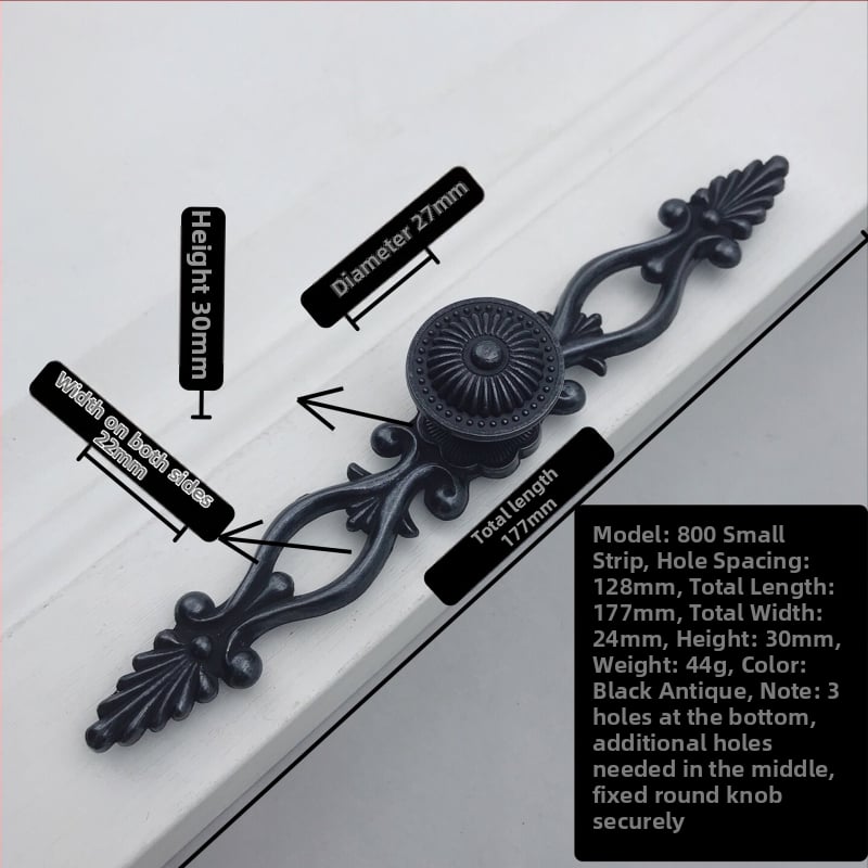 Λαβή ντουλάπας και συρταριού, σε αντίκα στυλ, κράμα ψευδαργύρου, ηλεκτροπλακίωση, μοντέλο 800 πλήρες σετ