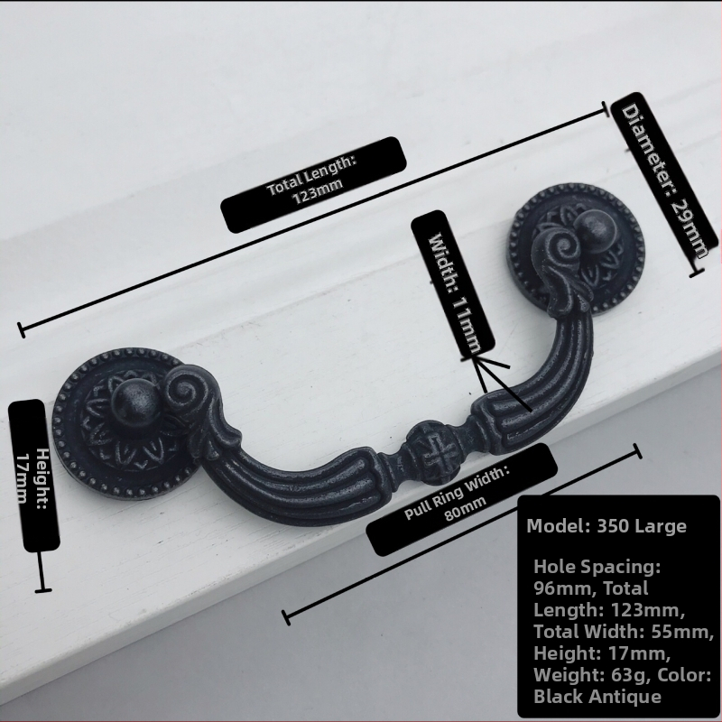Λαβή ντουλάπας και συρταριού, σε αντίκα στυλ, κράμα ψευδαργύρου, ηλεκτροπλακίωση, μοντέλο 800 πλήρες σετ