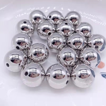 CCB perle s elektroplatiranim premazom zlatne i srebrne, s rupama, 2,5–20 mm, labave perle za DIY odjeću, elektroplatirane