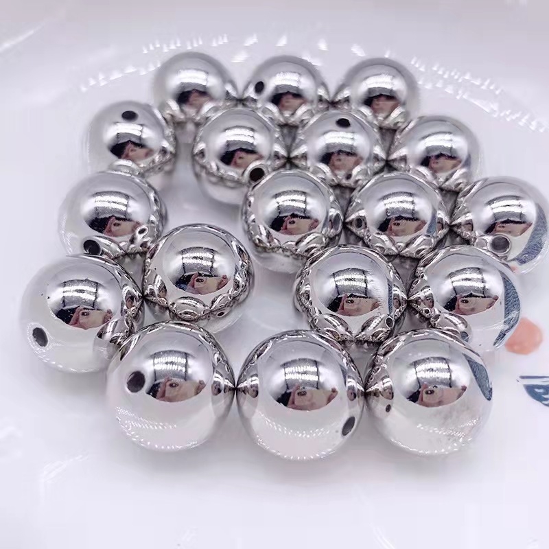 CCB perle s elektroplatiranim premazom zlatne i srebrne, s rupama, 2,5–20 mm, labave perle za DIY odjeću, elektroplatirane