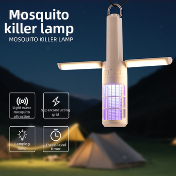 WT-L22 Szúnyogirtó lámpa – elektromos sokkal működő csali UV fénnyel, beltéri és kültéri használatra, újratölthető 1500 mAh Li-ion akkumulátor, 10 m² lefedettség