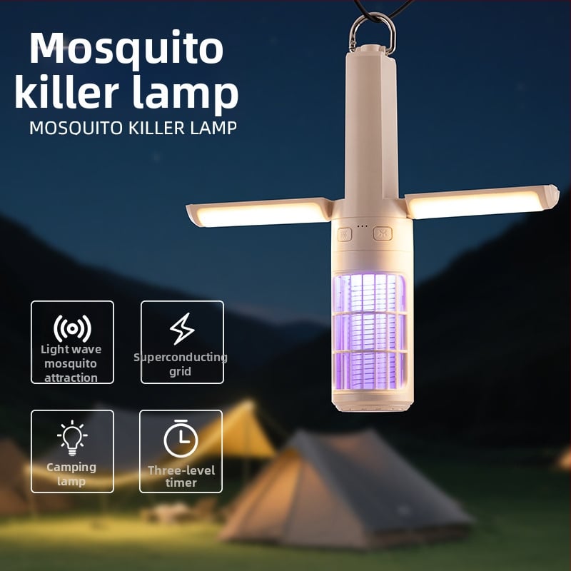 WT-L22 Szúnyogirtó lámpa – elektromos sokkal működő csali UV fénnyel, beltéri és kültéri használatra, újratölthető 1500 mAh Li-ion akkumulátor, 10 m² lefedettség