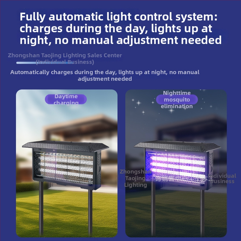 Uodų žudymo lemputė – lauko naudojimui, elektros smūgio principas, UV-A purpurinė šviesa pritraukia, įkraunama Li-Po baterija 1200–1500 mAh (nuimama), dengiamas plotas 61 m²