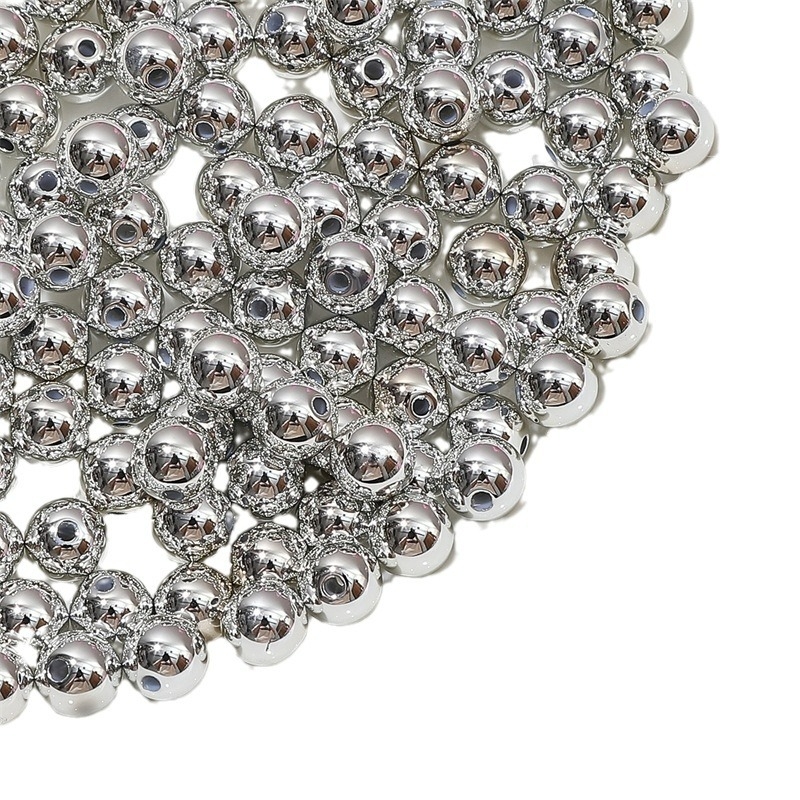 Elektroplatirane perle za DIY nakit – okrugle perle, materijal: plast/smola, obrada: elektroplatiranje, stil: novi kineski stil