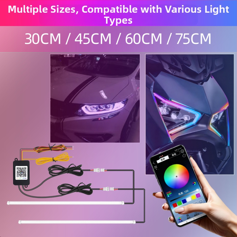 Automobiliniai LED dienos žibintai su šviesos vadovo juosta, silikonas+LED, 12V, 10W, 1000lm, tarnavimo laikas 50 000 h