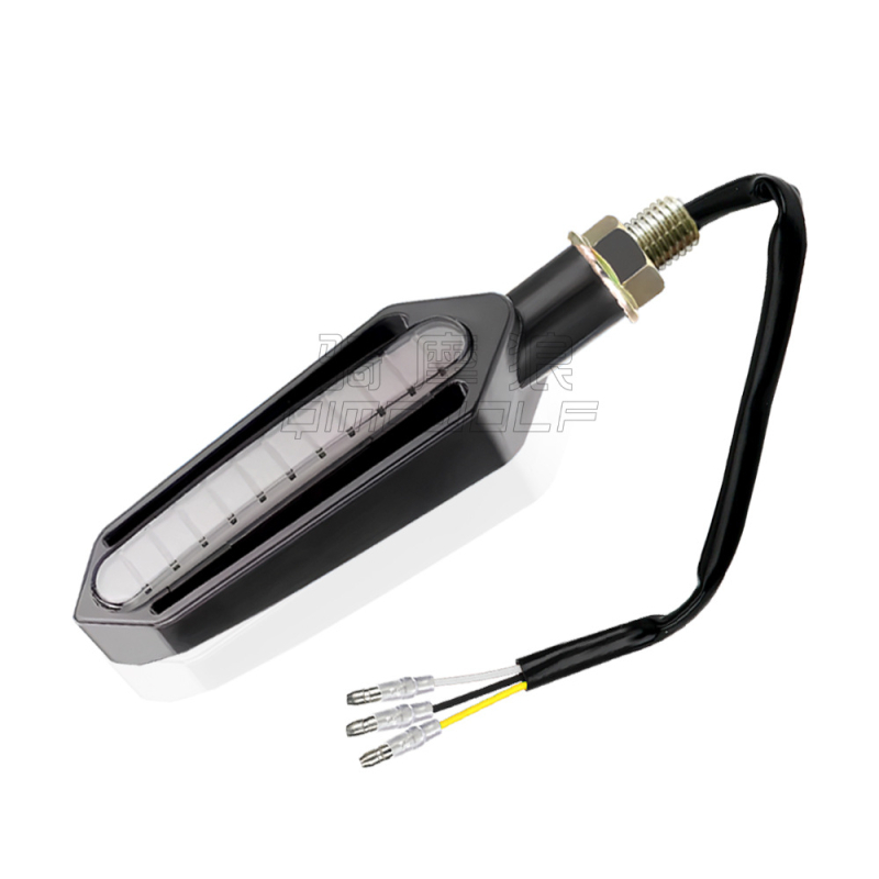 LED motociklo galinė lemputė su integruota posūkio signalu, stabdžių šviesa ir dienos šviesa (DRL), 12V DC, LED 0,2W, tarnavimo laikas 30 000 h, modeliai Y-A05-W, Y-A05-R, Y-A05-Y