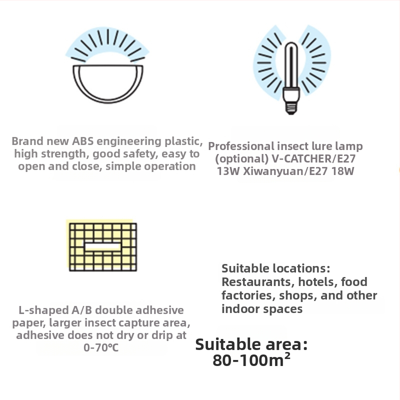 J20 Ragasztó rovarfogó lámpa — U-formájú fluoreszcens lámpa, 220V, 13W, CE tanúsítvány