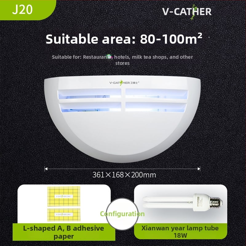 J20 Ragasztó rovarfogó lámpa — U-formájú fluoreszcens lámpa, 220V, 13W, CE tanúsítvány