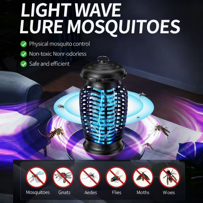 Kültéri szúnyogirtó lámpa elektromos sokkal - 15W, modell jy-05, UV-fény csapda, tömege 750 g