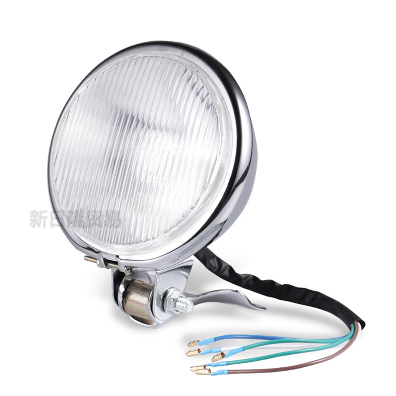 Metalni motociklistički far, retro stil, okrugli objektiv, 12V, 35W, blizinsko i daljinsko svjetlo, model xrl-200