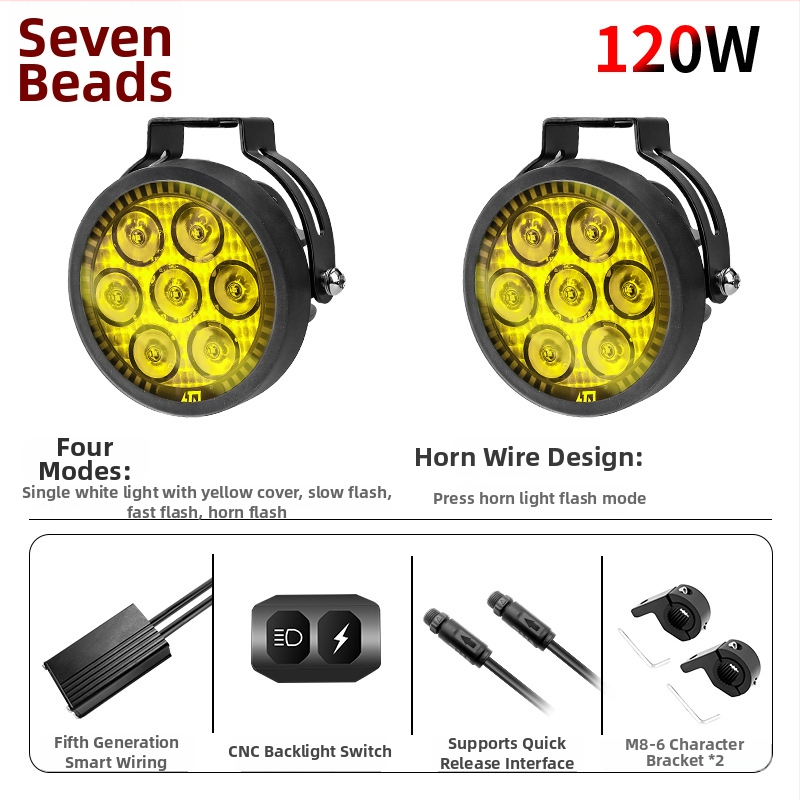Motocykle LED hlavné svetlo 9005 - 120W, 12000 lm, 12-36V, hliníková zliatina, prachu a vodeodolné, A+ trieda kompatibilita 98%