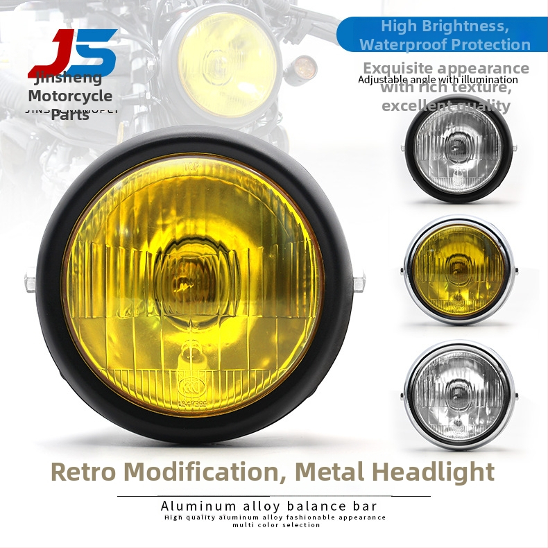 Motociklo priekinis žibintas apskritos formos 12V 35W 2250lm 50 000h