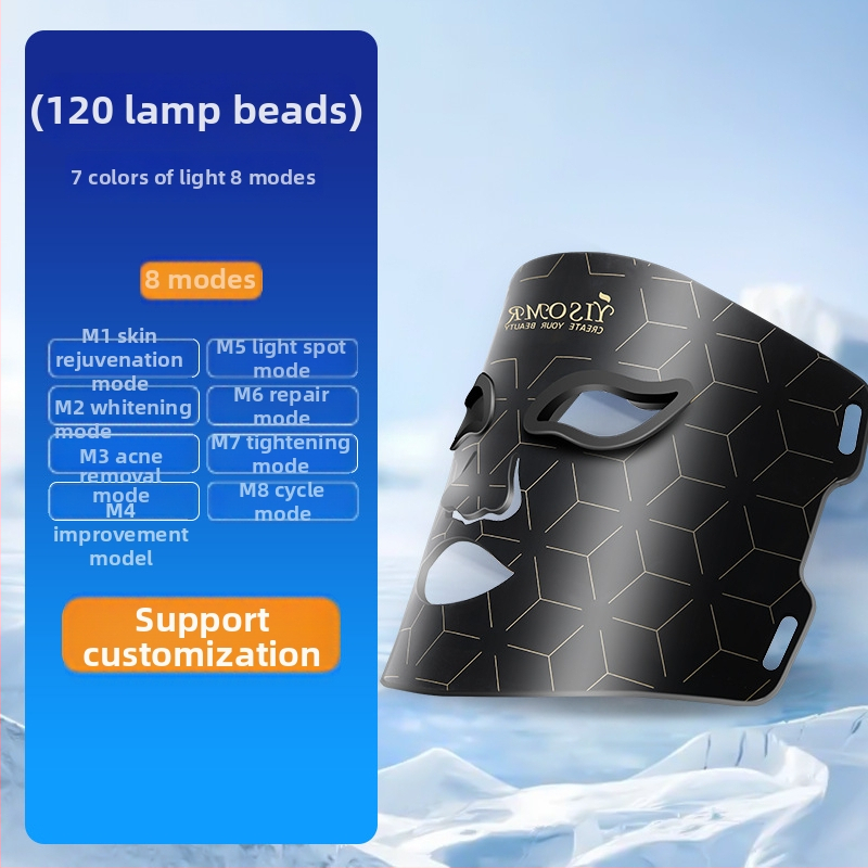 Photon šviesos terapijos grožio kaukė – LED šviesos terapija odos atjauninimui ir šviesinimui, 3 greičiai, įkrovimas, namų naudojimui