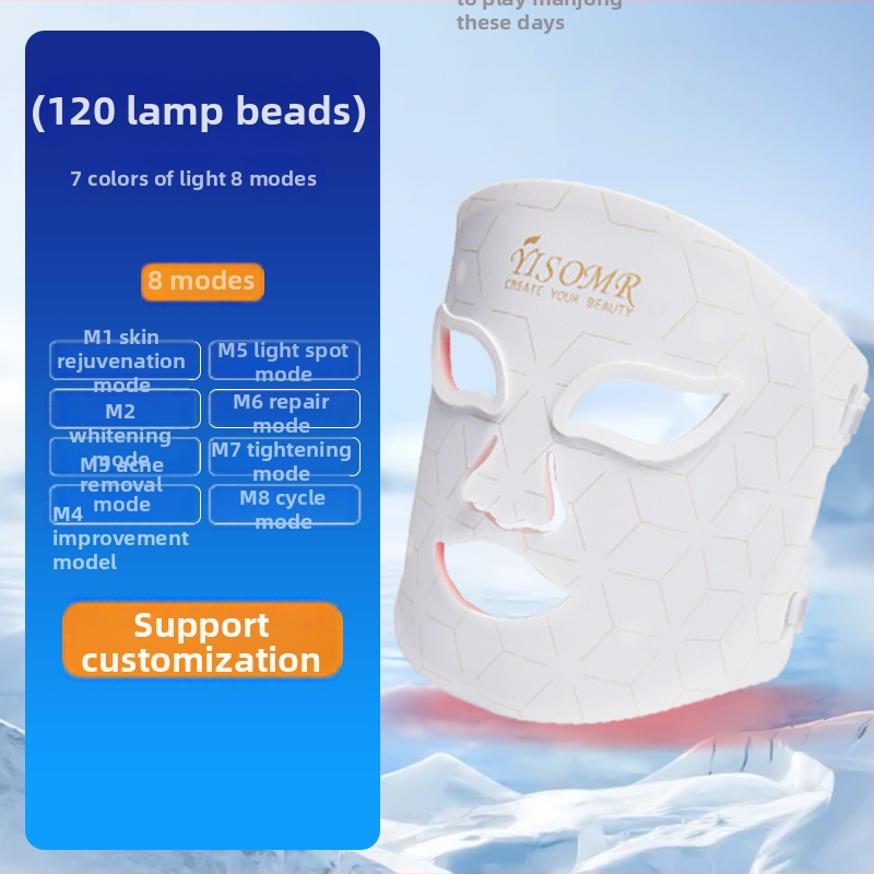 Photon šviesos terapijos grožio kaukė – LED šviesos terapija odos atjauninimui ir šviesinimui, 3 greičiai, įkrovimas, namų naudojimui