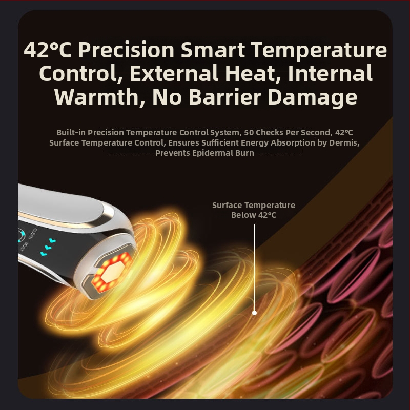 Ултразвуково устройство за лице с EMS микро ток, йонно почистване, цветна светлинна терапия, портативно, вградена батерия 1000–1200mAh, IPX5 водоустойчивост