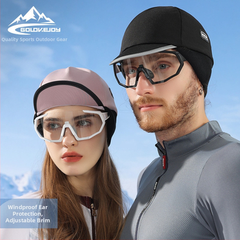 Șapcă de ciclism cu protecție pentru urechi, rezistent la vânt și căptușită cu fleece pentru utilizare în aer liber (Unisex, Poliester, Model DMZ86)