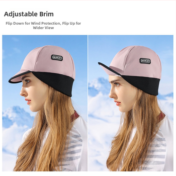 Șapcă de ciclism cu protecție pentru urechi, rezistent la vânt și căptușită cu fleece pentru utilizare în aer liber (Unisex, Poliester, Model DMZ86)