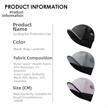 Șapcă de ciclism cu protecție pentru urechi, rezistent la vânt și căptușită cu fleece pentru utilizare în aer liber (Unisex, Poliester, Model DMZ86)
