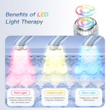 Радиочестотен козметичен уред за лице с EMS микроелектричен ток и LED фототерапия – преносим, презареждаща се батерия 2000–4000 mAh