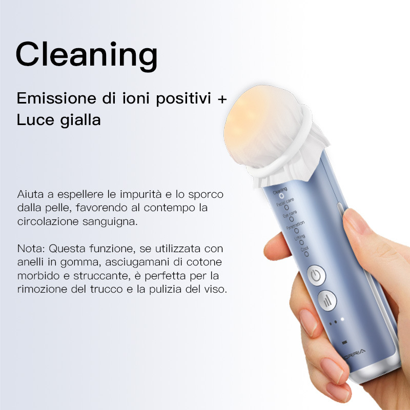 Радиочестотен козметичен уред за лице с EMS микроелектричен ток и LED фототерапия – преносим, презареждаща се батерия 2000–4000 mAh