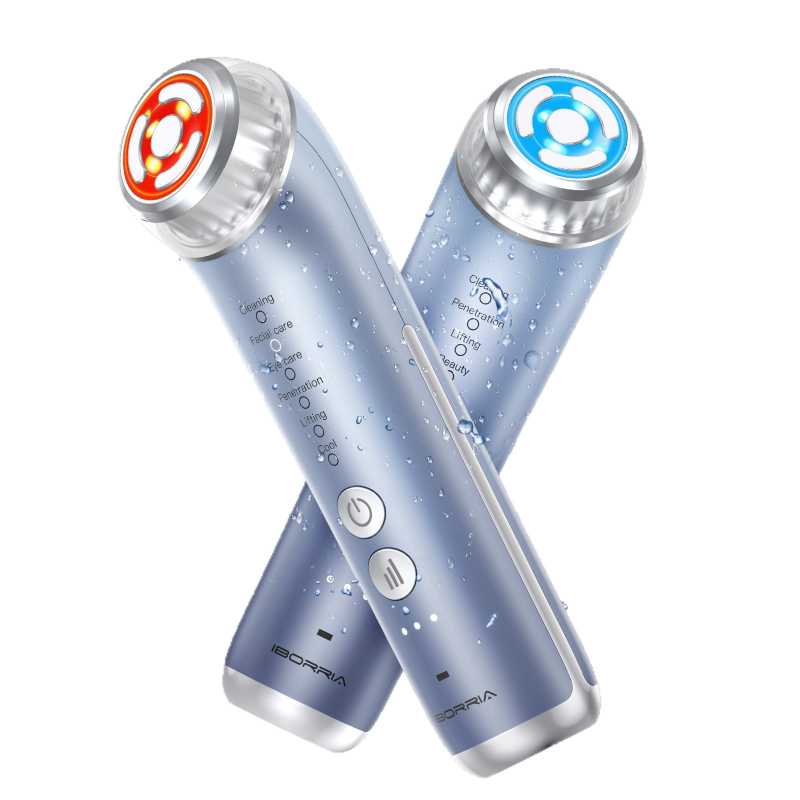 Радиочестотен козметичен уред за лице с EMS микроелектричен ток и LED фототерапия – преносим, презареждаща се батерия 2000–4000 mAh