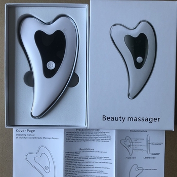 Устройство за лицев вибрационен масаж и дъска за скрапинг, масажор за врата, преносимо, вградена батерия 500-800 mAh, IPX4 водоустойчиво, The Star Promise