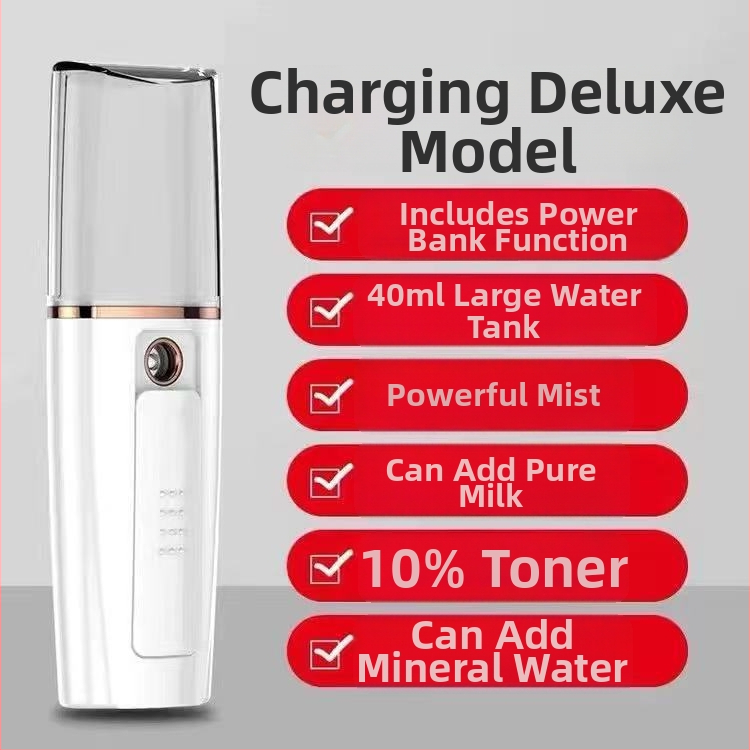 Prístroj na hydratáciu tváre s hmlou, prenosný nabíjateľný kozmetický prístroj, Model 008, studený postrek, až 10 sekúnd