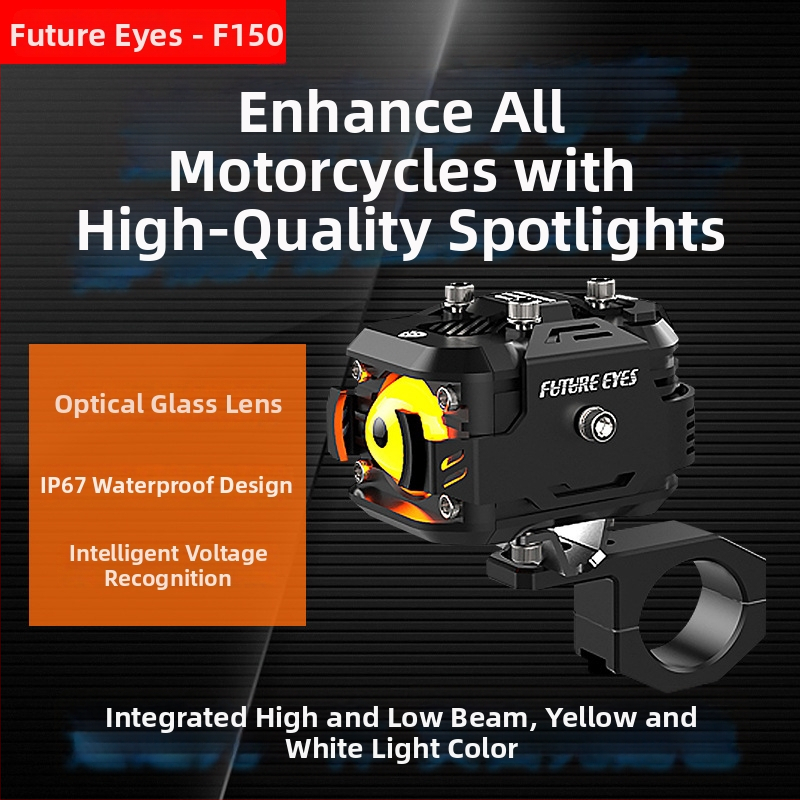 F150 LED reflektor na motorke, 60W, 12-36V, 15-20A, puzdro z hliníkovej zliatiny, 5-ročná životnosť