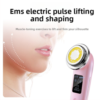 Dispozitiv de înfrumusețare cu rejuvenare prin fotoni, lifting cu microcurent, terapie cu lumină colorată și curățare a porilor; baterie încorporată 500–800 mAh