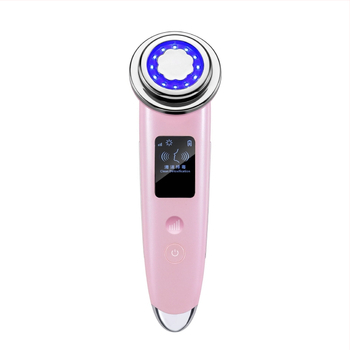 Dispozitiv de înfrumusețare cu rejuvenare prin fotoni, lifting cu microcurent, terapie cu lumină colorată și curățare a porilor; baterie încorporată 500–800 mAh