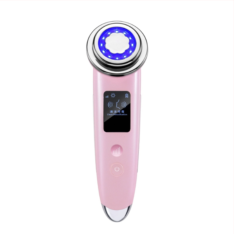 Dispozitiv de înfrumusețare cu rejuvenare prin fotoni, lifting cu microcurent, terapie cu lumină colorată și curățare a porilor; baterie încorporată 500–800 mAh