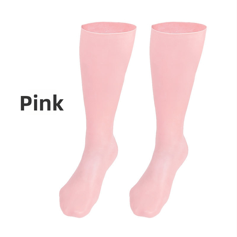 Garās gēla zeķes kāju kopšanai – SEBS audums, 95–100% regenerētas celulozes šķiedras, augsts cilindriskais augums, šūšana ar vienu adatu, 48 adatas