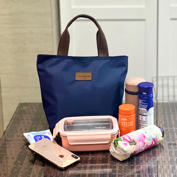 Duoudou unisex najlonska satchel torba za užinu s malim kariranim uzorkom, zatvarač