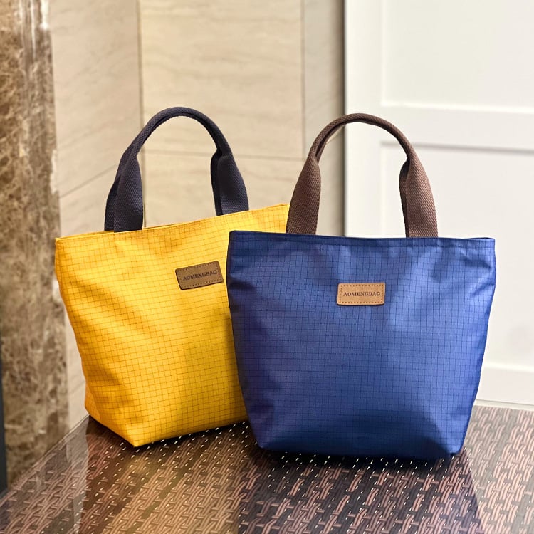 Duoudou unisex najlonska satchel torba za užinu s malim kariranim uzorkom, zatvarač