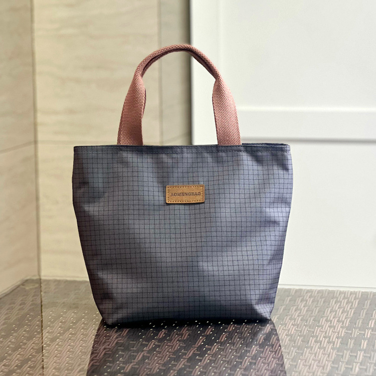 Duoudou unisex najlonska satchel torba za užinu s malim kariranim uzorkom, zatvarač