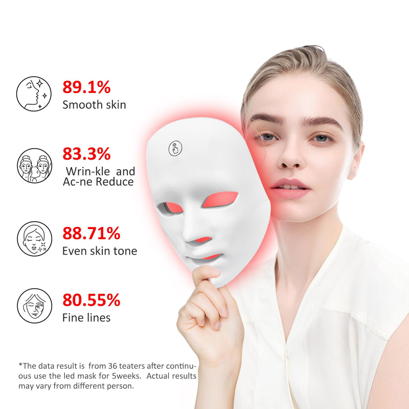 Fotoninė grožio kaukė odos atnaujinimui ir šviesinimui, su įkrovimu, namų naudojimui
